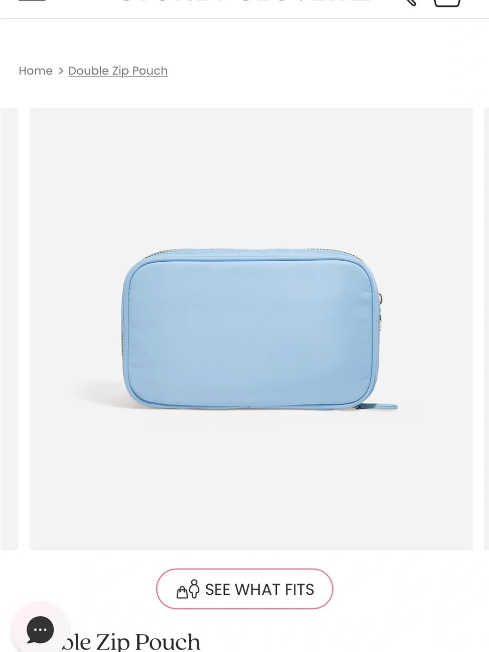 Stoney Clover Lane Double Zip Pouch in Periwinkle with Gold Hardware